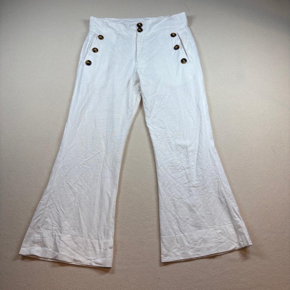 Jens Pirate Booty Sailor Wide Leg Cropped Pants Linen Sm Resortwear Minimalist